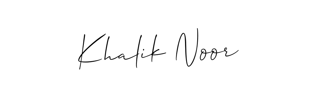 Best and Professional Signature Style for Khalik Noor. Allison_Script Best Signature Style Collection. Khalik Noor signature style 2 images and pictures png