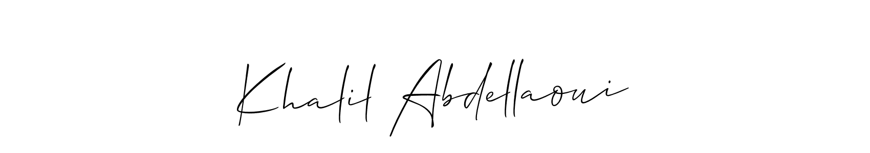 Similarly Allison_Script is the best handwritten signature design. Signature creator online .You can use it as an online autograph creator for name Khalil Abdellaoui. Khalil Abdellaoui signature style 2 images and pictures png