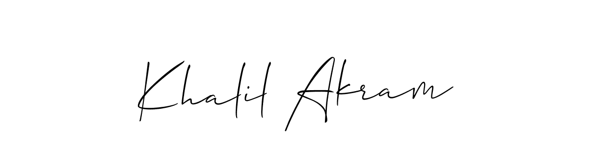 You should practise on your own different ways (Allison_Script) to write your name (Khalil Akram) in signature. don't let someone else do it for you. Khalil Akram signature style 2 images and pictures png