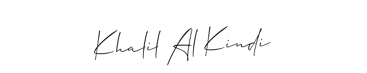 Make a beautiful signature design for name Khalil Al Kindi. With this signature (Allison_Script) style, you can create a handwritten signature for free. Khalil Al Kindi signature style 2 images and pictures png