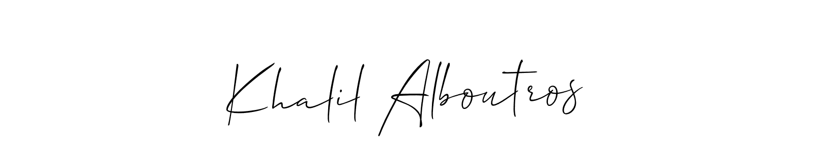 How to make Khalil Alboutros signature? Allison_Script is a professional autograph style. Create handwritten signature for Khalil Alboutros name. Khalil Alboutros signature style 2 images and pictures png