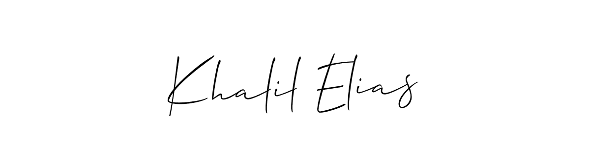 if you are searching for the best signature style for your name Khalil Elias. so please give up your signature search. here we have designed multiple signature styles  using Allison_Script. Khalil Elias signature style 2 images and pictures png