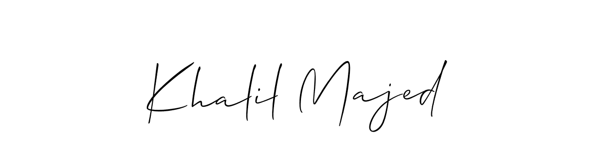 The best way (Allison_Script) to make a short signature is to pick only two or three words in your name. The name Khalil Majed include a total of six letters. For converting this name. Khalil Majed signature style 2 images and pictures png