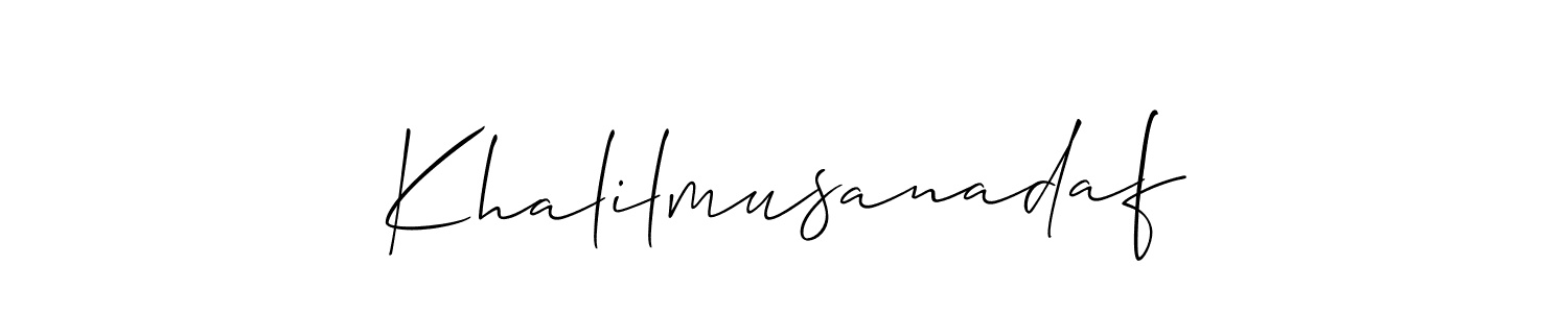 This is the best signature style for the Khalilmusanadaf name. Also you like these signature font (Allison_Script). Mix name signature. Khalilmusanadaf signature style 2 images and pictures png