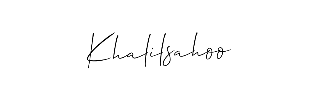 It looks lik you need a new signature style for name Khalilsahoo. Design unique handwritten (Allison_Script) signature with our free signature maker in just a few clicks. Khalilsahoo signature style 2 images and pictures png