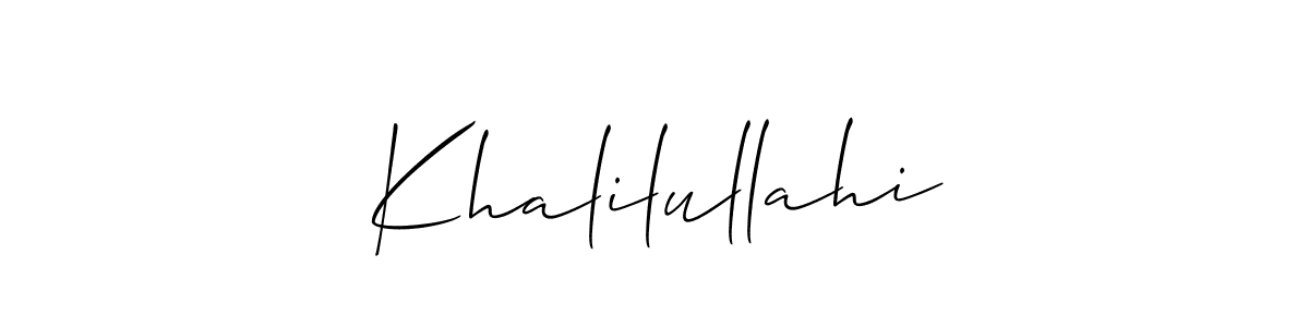 Create a beautiful signature design for name Khalilullahi. With this signature (Allison_Script) fonts, you can make a handwritten signature for free. Khalilullahi signature style 2 images and pictures png