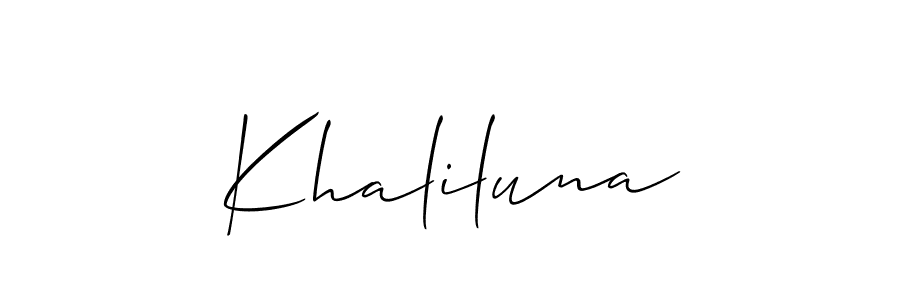 How to Draw Khaliluna signature style? Allison_Script is a latest design signature styles for name Khaliluna. Khaliluna signature style 2 images and pictures png