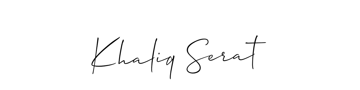 Create a beautiful signature design for name Khaliq Serat. With this signature (Allison_Script) fonts, you can make a handwritten signature for free. Khaliq Serat signature style 2 images and pictures png