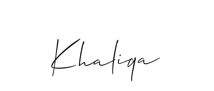 Khaliqa stylish signature style. Best Handwritten Sign (Allison_Script) for my name. Handwritten Signature Collection Ideas for my name Khaliqa. Khaliqa signature style 2 images and pictures png