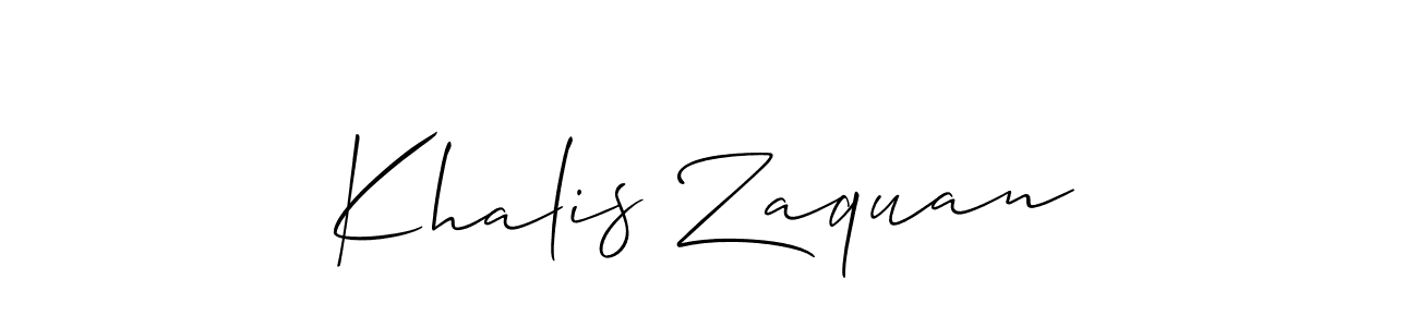 You can use this online signature creator to create a handwritten signature for the name Khalis Zaquan. This is the best online autograph maker. Khalis Zaquan signature style 2 images and pictures png
