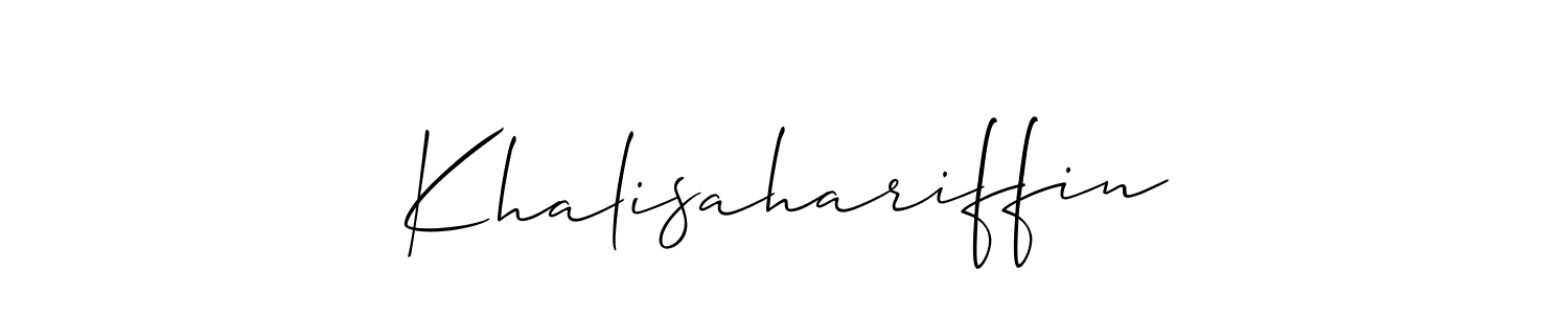 You can use this online signature creator to create a handwritten signature for the name Khalisahariffin. This is the best online autograph maker. Khalisahariffin signature style 2 images and pictures png