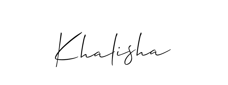 It looks lik you need a new signature style for name Khalisha. Design unique handwritten (Allison_Script) signature with our free signature maker in just a few clicks. Khalisha signature style 2 images and pictures png