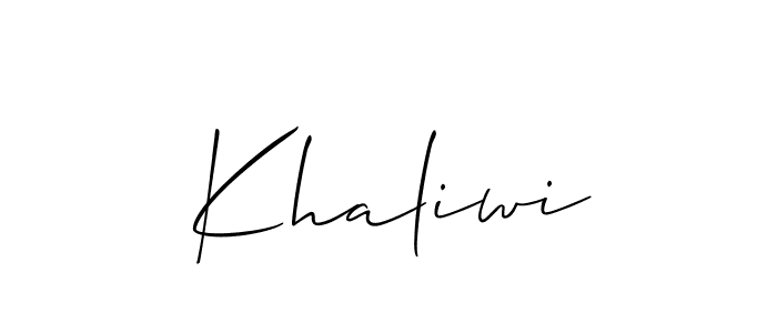 Create a beautiful signature design for name Khaliwi. With this signature (Allison_Script) fonts, you can make a handwritten signature for free. Khaliwi signature style 2 images and pictures png