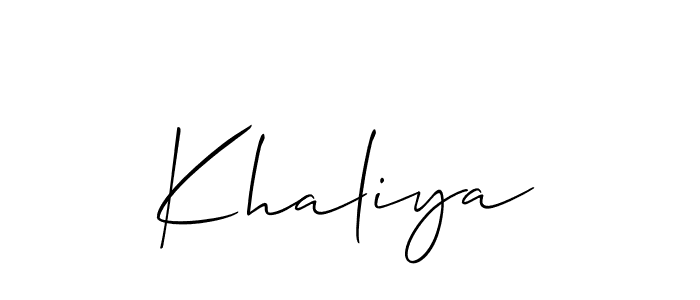 Similarly Allison_Script is the best handwritten signature design. Signature creator online .You can use it as an online autograph creator for name Khaliya. Khaliya signature style 2 images and pictures png