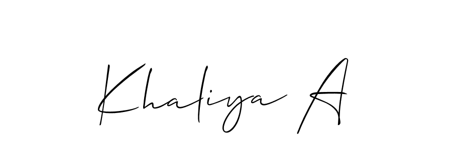 Once you've used our free online signature maker to create your best signature Allison_Script style, it's time to enjoy all of the benefits that Khaliya A name signing documents. Khaliya A signature style 2 images and pictures png