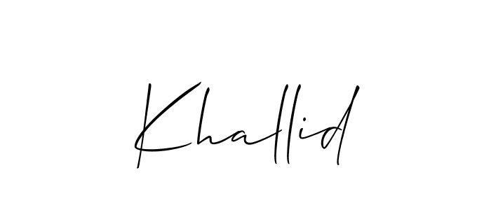 How to make Khallid signature? Allison_Script is a professional autograph style. Create handwritten signature for Khallid name. Khallid signature style 2 images and pictures png