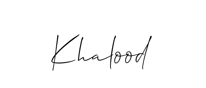 Also we have Khalood name is the best signature style. Create professional handwritten signature collection using Allison_Script autograph style. Khalood signature style 2 images and pictures png