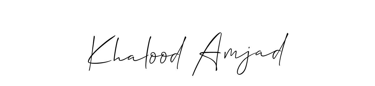 Create a beautiful signature design for name Khalood Amjad. With this signature (Allison_Script) fonts, you can make a handwritten signature for free. Khalood Amjad signature style 2 images and pictures png