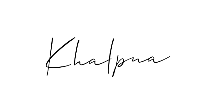 Design your own signature with our free online signature maker. With this signature software, you can create a handwritten (Allison_Script) signature for name Khalpna. Khalpna signature style 2 images and pictures png