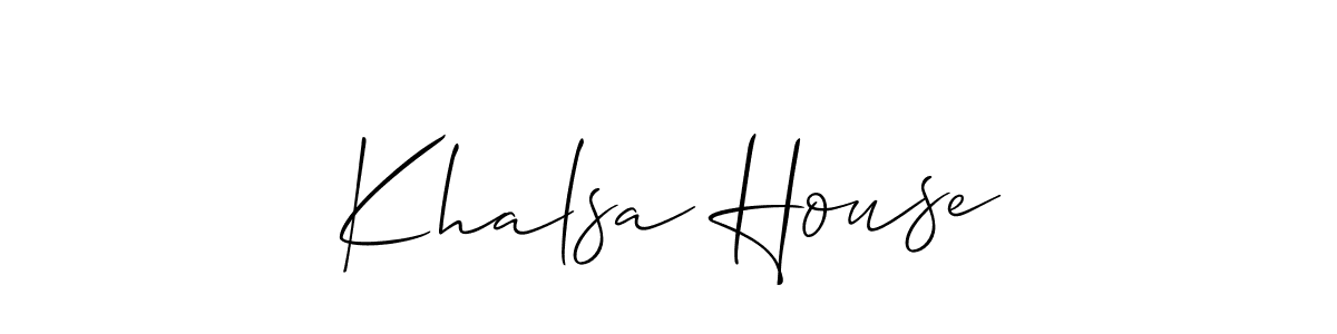Khalsa House stylish signature style. Best Handwritten Sign (Allison_Script) for my name. Handwritten Signature Collection Ideas for my name Khalsa House. Khalsa House signature style 2 images and pictures png