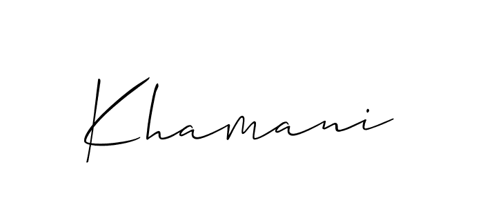 Make a short Khamani signature style. Manage your documents anywhere anytime using Allison_Script. Create and add eSignatures, submit forms, share and send files easily. Khamani signature style 2 images and pictures png