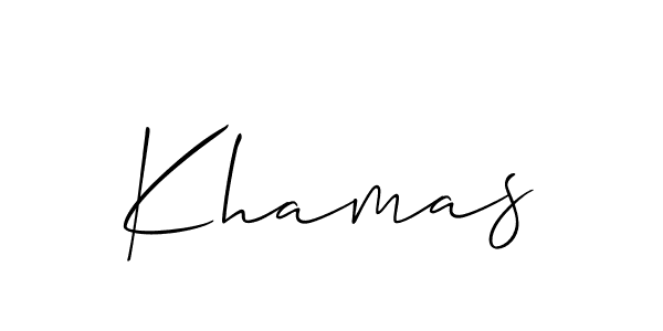 It looks lik you need a new signature style for name Khamas. Design unique handwritten (Allison_Script) signature with our free signature maker in just a few clicks. Khamas signature style 2 images and pictures png