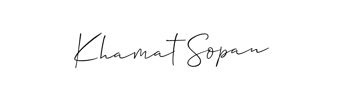 Khamat Sopan stylish signature style. Best Handwritten Sign (Allison_Script) for my name. Handwritten Signature Collection Ideas for my name Khamat Sopan. Khamat Sopan signature style 2 images and pictures png