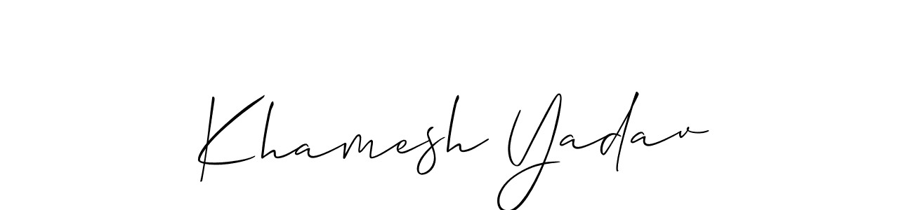 Make a beautiful signature design for name Khamesh Yadav. With this signature (Allison_Script) style, you can create a handwritten signature for free. Khamesh Yadav signature style 2 images and pictures png