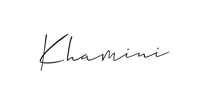 How to make Khamini name signature. Use Allison_Script style for creating short signs online. This is the latest handwritten sign. Khamini signature style 2 images and pictures png