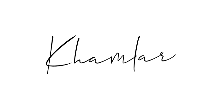 Khamlar stylish signature style. Best Handwritten Sign (Allison_Script) for my name. Handwritten Signature Collection Ideas for my name Khamlar. Khamlar signature style 2 images and pictures png