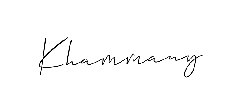 Create a beautiful signature design for name Khammany. With this signature (Allison_Script) fonts, you can make a handwritten signature for free. Khammany signature style 2 images and pictures png