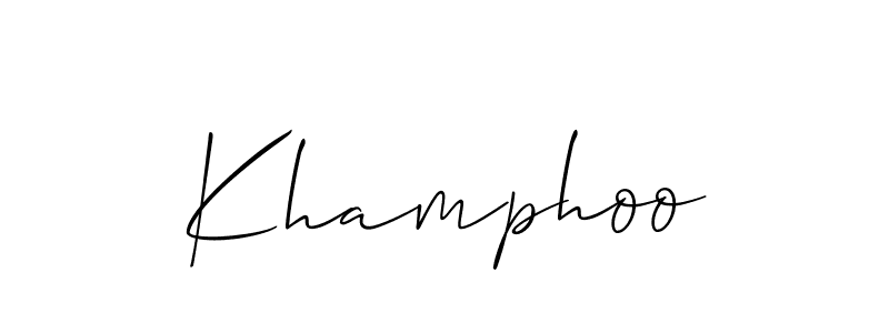 The best way (Allison_Script) to make a short signature is to pick only two or three words in your name. The name Khamphoo include a total of six letters. For converting this name. Khamphoo signature style 2 images and pictures png