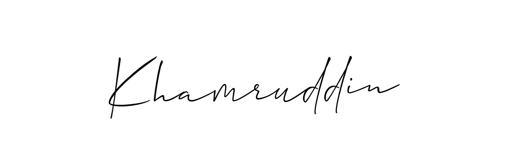 Allison_Script is a professional signature style that is perfect for those who want to add a touch of class to their signature. It is also a great choice for those who want to make their signature more unique. Get Khamruddin name to fancy signature for free. Khamruddin signature style 2 images and pictures png