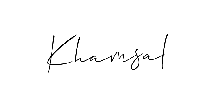 You should practise on your own different ways (Allison_Script) to write your name (Khamsal) in signature. don't let someone else do it for you. Khamsal signature style 2 images and pictures png