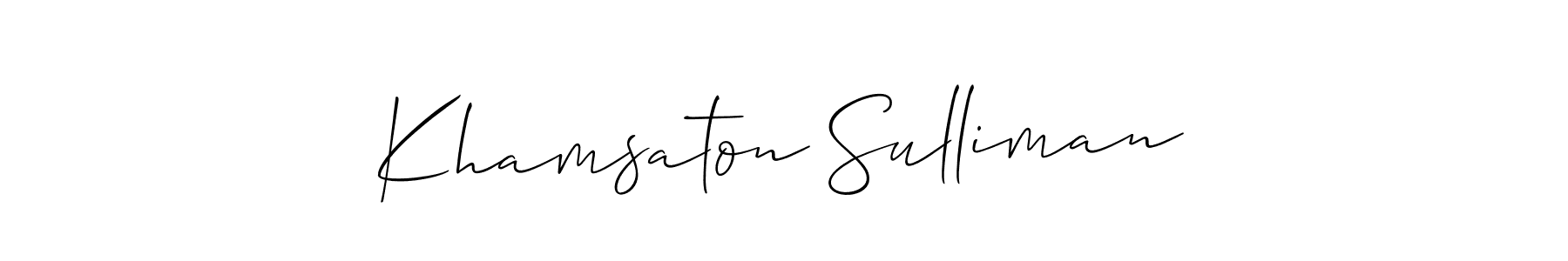 It looks lik you need a new signature style for name Khamsaton Sulliman. Design unique handwritten (Allison_Script) signature with our free signature maker in just a few clicks. Khamsaton Sulliman signature style 2 images and pictures png