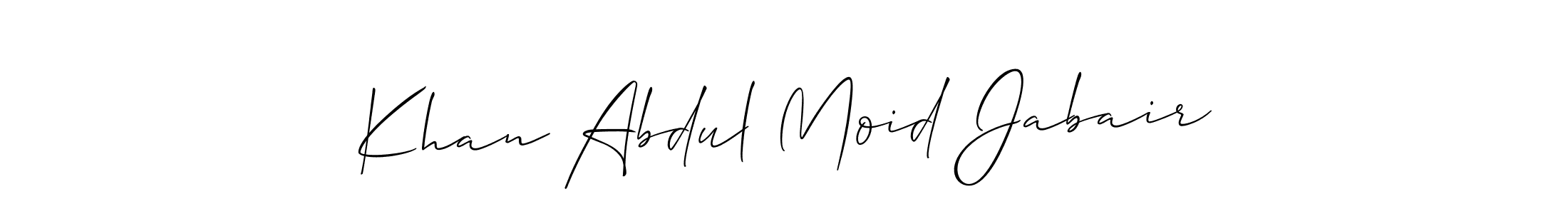 How to make Khan Abdul Moid Jabair name signature. Use Allison_Script style for creating short signs online. This is the latest handwritten sign. Khan Abdul Moid Jabair signature style 2 images and pictures png