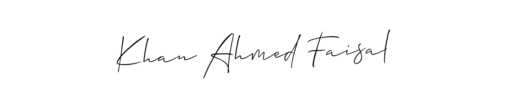 Check out images of Autograph of Khan Ahmed Faisal name. Actor Khan Ahmed Faisal Signature Style. Allison_Script is a professional sign style online. Khan Ahmed Faisal signature style 2 images and pictures png