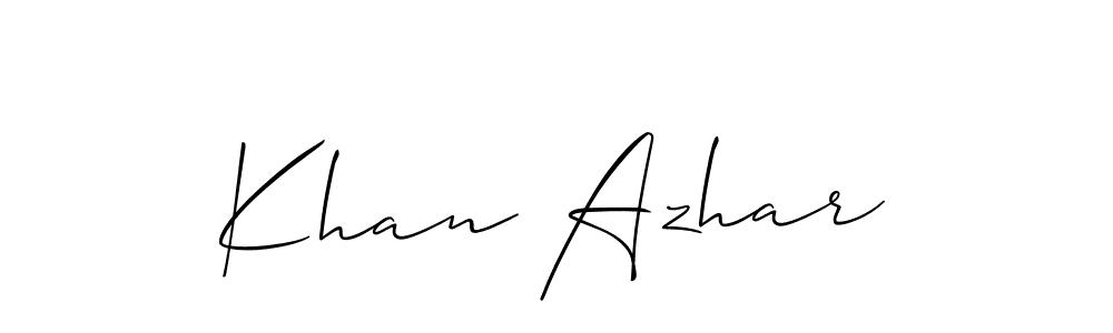 How to make Khan Azhar signature? Allison_Script is a professional autograph style. Create handwritten signature for Khan Azhar name. Khan Azhar signature style 2 images and pictures png