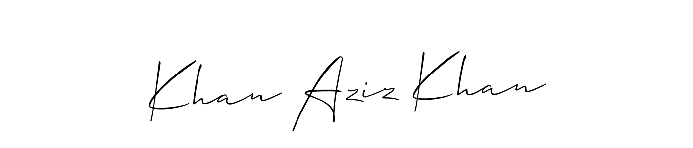 Also You can easily find your signature by using the search form. We will create Khan Aziz Khan name handwritten signature images for you free of cost using Allison_Script sign style. Khan Aziz Khan signature style 2 images and pictures png