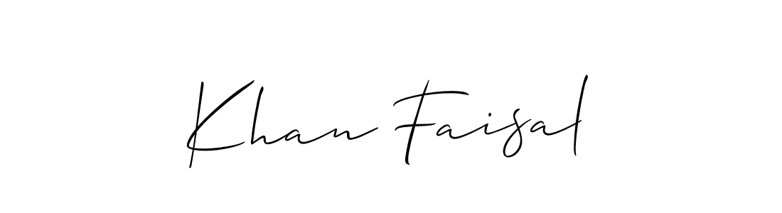 Make a short Khan Faisal signature style. Manage your documents anywhere anytime using Allison_Script. Create and add eSignatures, submit forms, share and send files easily. Khan Faisal signature style 2 images and pictures png