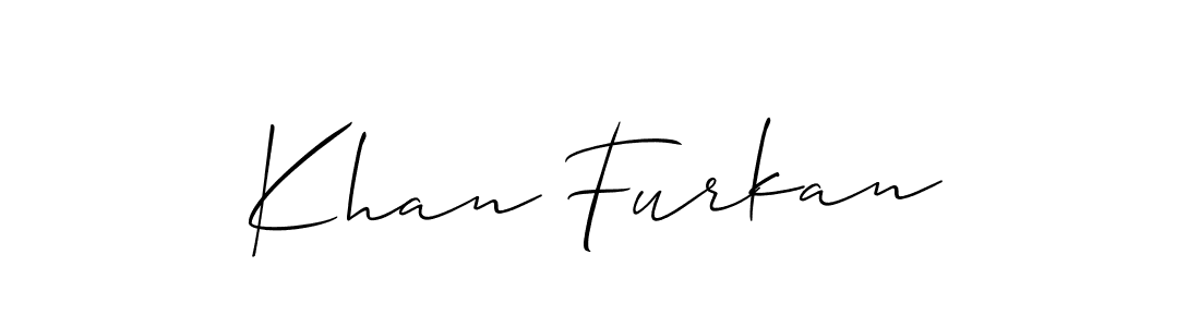 Design your own signature with our free online signature maker. With this signature software, you can create a handwritten (Allison_Script) signature for name Khan Furkan. Khan Furkan signature style 2 images and pictures png