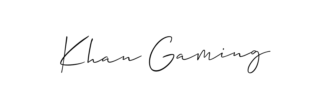Use a signature maker to create a handwritten signature online. With this signature software, you can design (Allison_Script) your own signature for name Khan Gaming. Khan Gaming signature style 2 images and pictures png