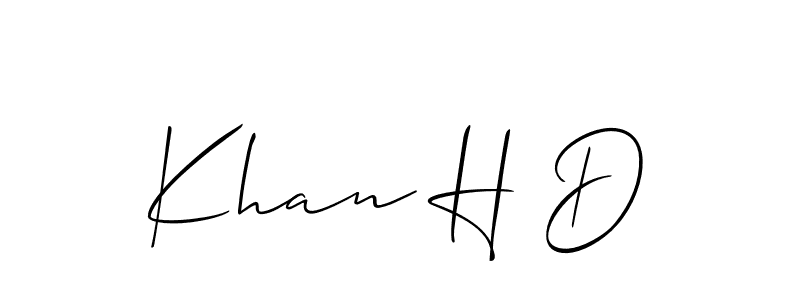 The best way (Allison_Script) to make a short signature is to pick only two or three words in your name. The name Khan H D include a total of six letters. For converting this name. Khan H D signature style 2 images and pictures png