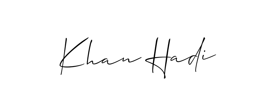 Khan Hadi stylish signature style. Best Handwritten Sign (Allison_Script) for my name. Handwritten Signature Collection Ideas for my name Khan Hadi. Khan Hadi signature style 2 images and pictures png