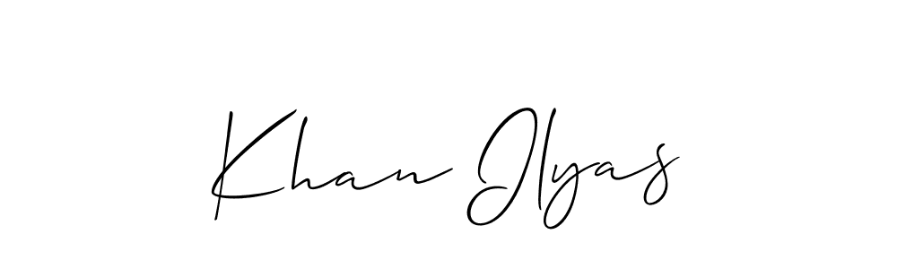 Similarly Allison_Script is the best handwritten signature design. Signature creator online .You can use it as an online autograph creator for name Khan Ilyas. Khan Ilyas signature style 2 images and pictures png