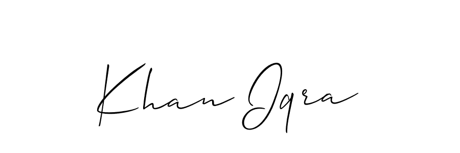 It looks lik you need a new signature style for name Khan Iqra. Design unique handwritten (Allison_Script) signature with our free signature maker in just a few clicks. Khan Iqra signature style 2 images and pictures png