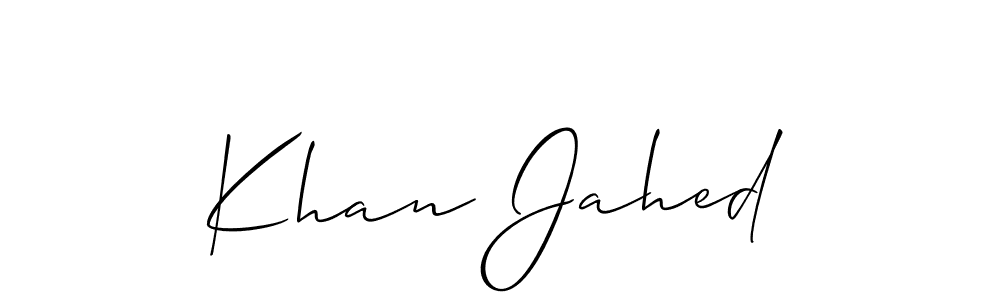 It looks lik you need a new signature style for name Khan Jahed. Design unique handwritten (Allison_Script) signature with our free signature maker in just a few clicks. Khan Jahed signature style 2 images and pictures png