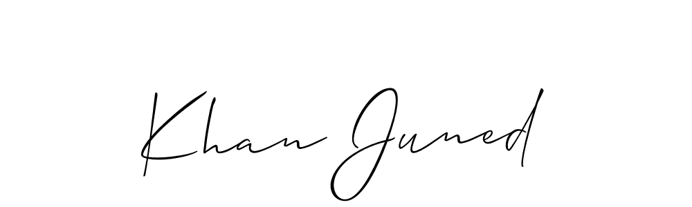 Similarly Allison_Script is the best handwritten signature design. Signature creator online .You can use it as an online autograph creator for name Khan Juned. Khan Juned signature style 2 images and pictures png