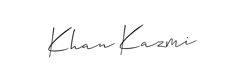 Khan Kazmi stylish signature style. Best Handwritten Sign (Allison_Script) for my name. Handwritten Signature Collection Ideas for my name Khan Kazmi. Khan Kazmi signature style 2 images and pictures png