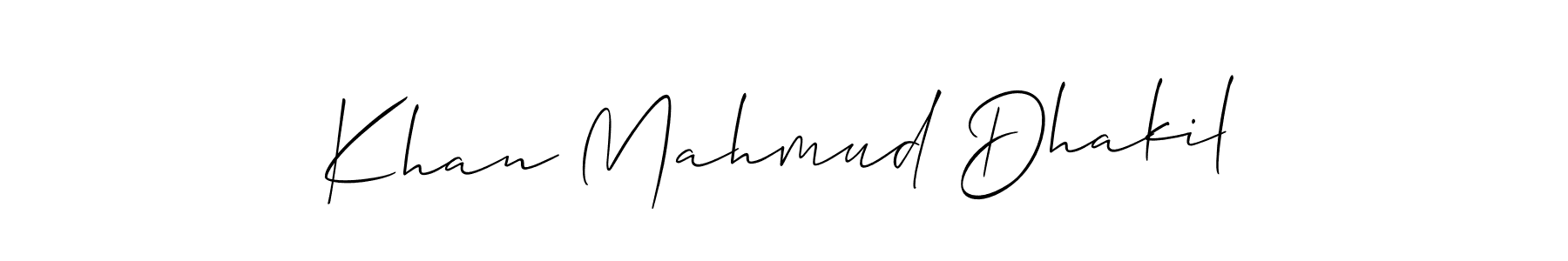 Create a beautiful signature design for name Khan Mahmud Dhakil. With this signature (Allison_Script) fonts, you can make a handwritten signature for free. Khan Mahmud Dhakil signature style 2 images and pictures png